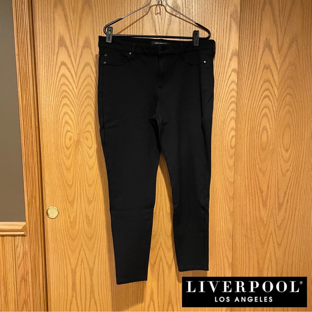 Liverpool Jeans with front and back pockets, Black, Size 12 regular